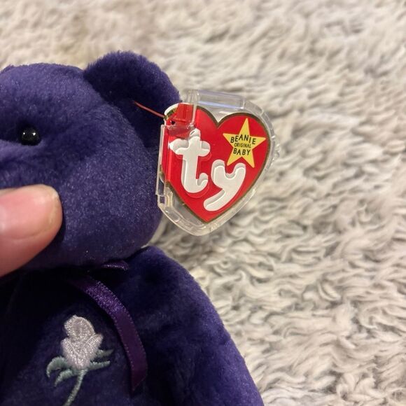 Ty Beanie Babies Collection Princess Bear in Deep Purple - Picture 2 of 5